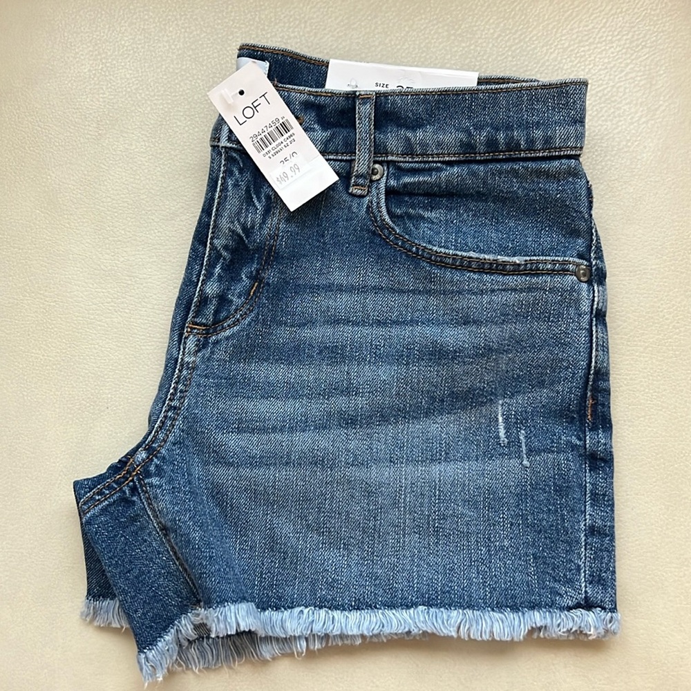 LOFT shorts NWT- size 0, denim cut off